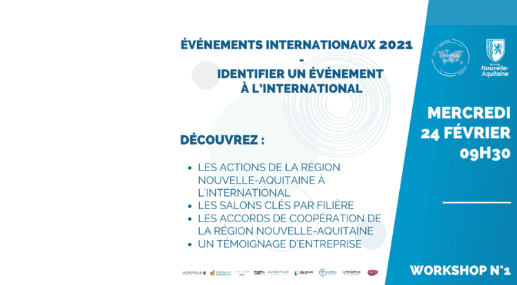 SIRENA START-UP | Workshop N°1 : Agenda des événements internationaux en 2021 !